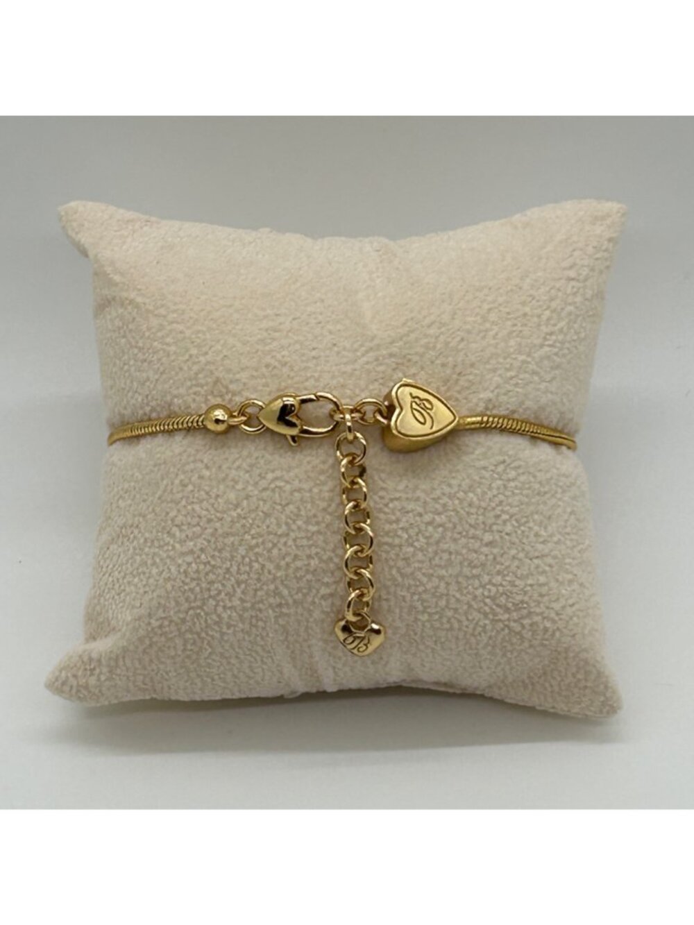 Brighton Gold Heart Crystal Charm Bracelet Snake Chain Jewelry Adjustable 7-8" - Picture 3 of 14